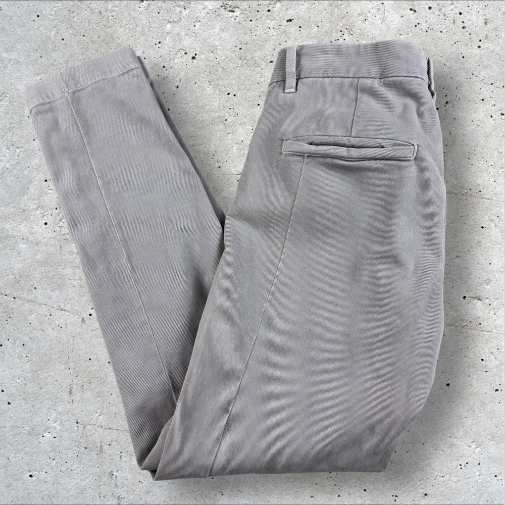 Brunello Cucinelli Straight Slim Leg Cotton Twill Dress Pant Trousers Sz 2 Khaki